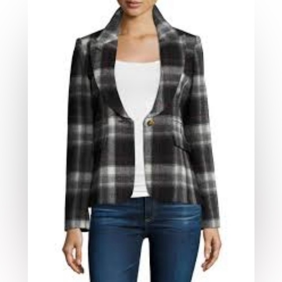 Smythe Wool Plaid Blazer Jacket Sz4